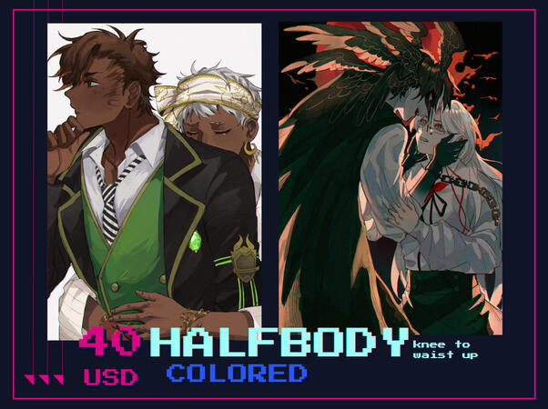 halfbody colored halfbody colored